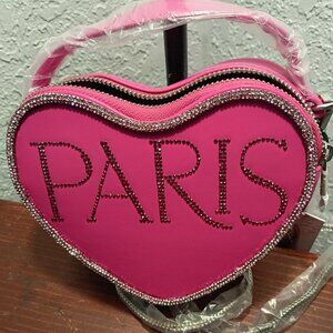 Paris Hilton Women's Amour Chain Shoulder Bag, Pink Rhinestone